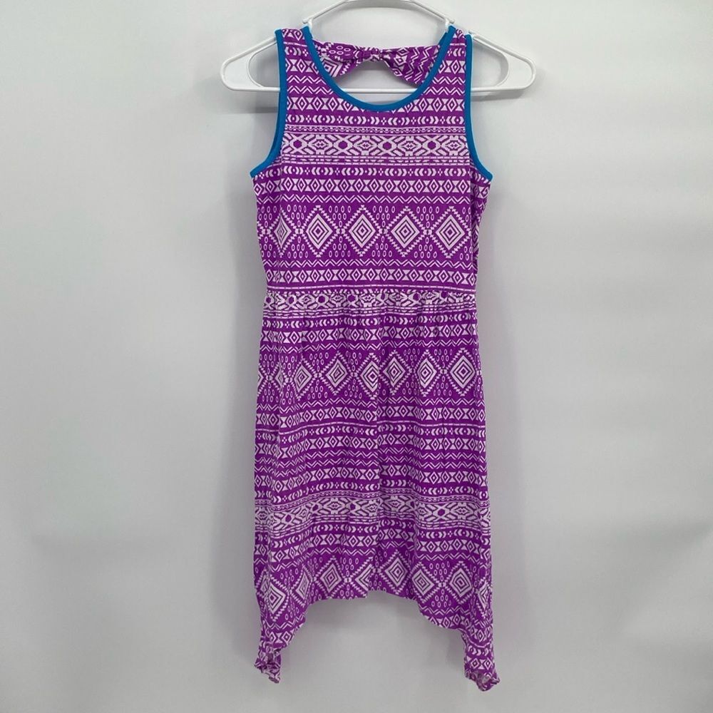 Total Girl Tank Dress Sleeveless Asymmetrical Geometric Print XL 16